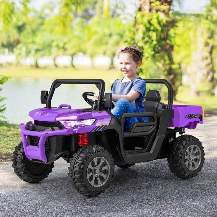 12V Electric Ride-On Dump Truck for Kids with 2 Seats, 4 Wheels, and Remote Control Trend Times 2