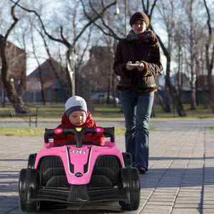 12V Pink Kids Electric Racing Truck with 2 Speeds, Remote Control, MP3, and Lights Trend Times 4