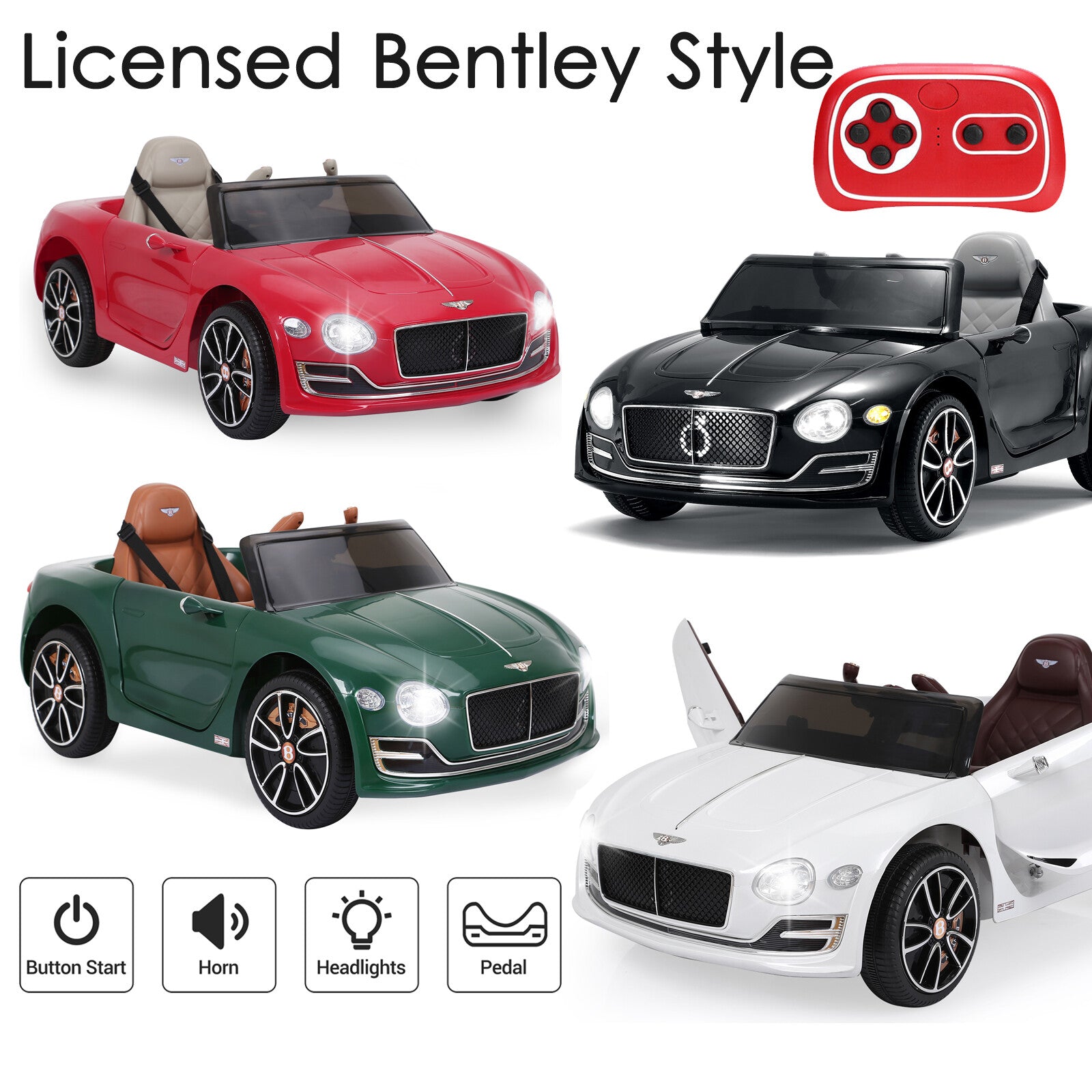 12V Kids Ride-On Car with Power Wheels, Remote Control, and LED Lights Trend Times 8