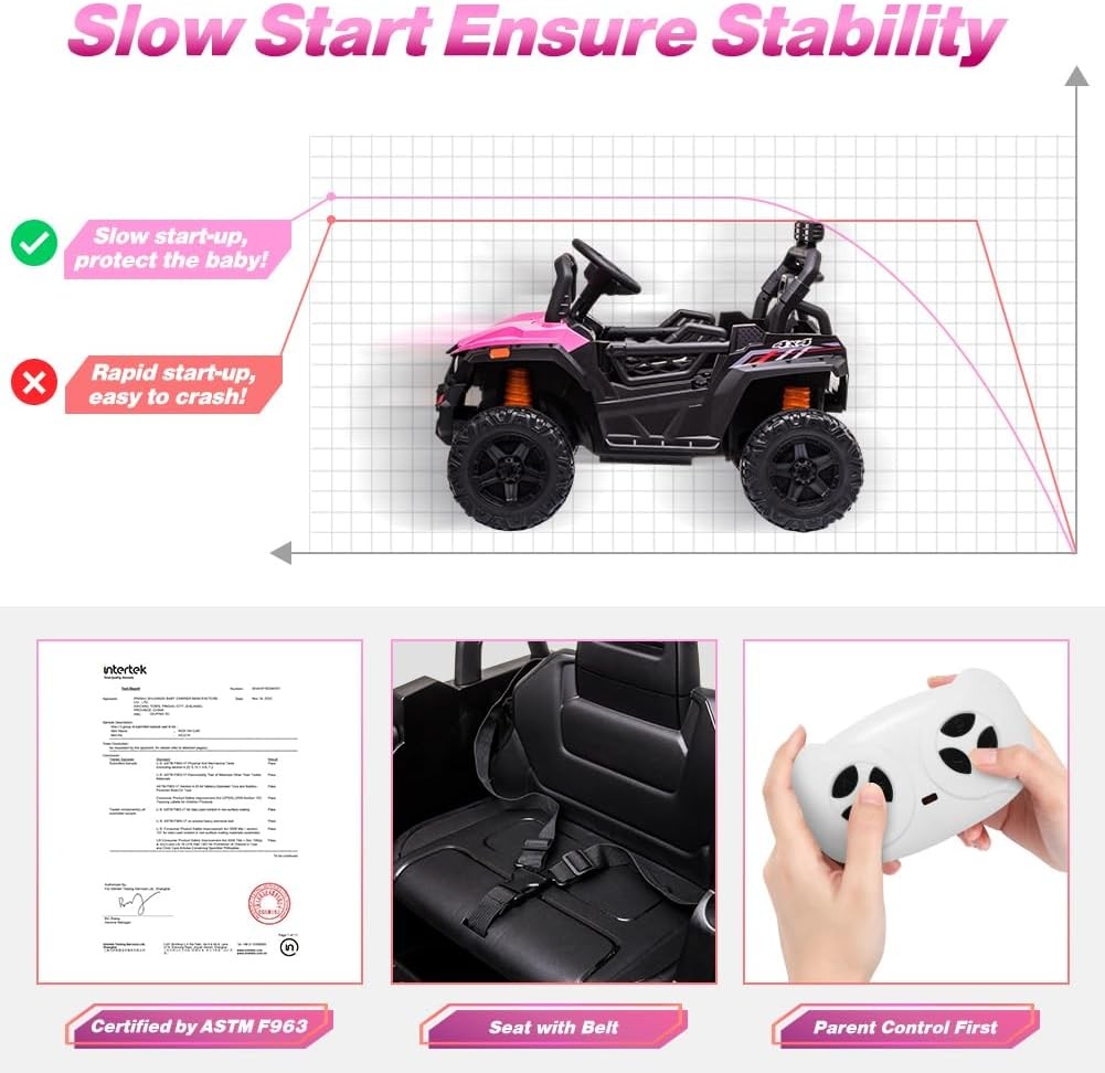 12V Kids Ride-On Truck with Remote Control, LED Lights, and Music Trend Times 6
