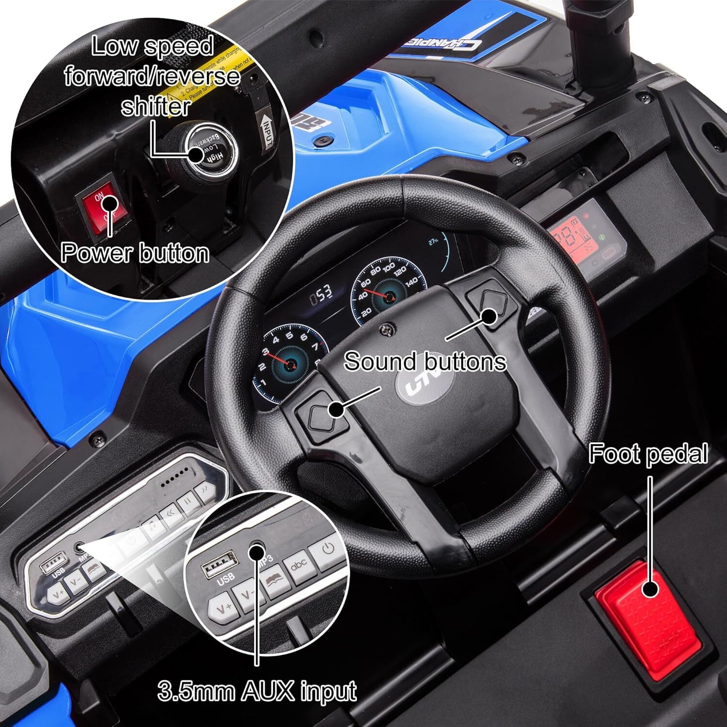 12V Kids Ride-On Truck with Remote Control, Power Wheels, and LED Lights Trend Times 4