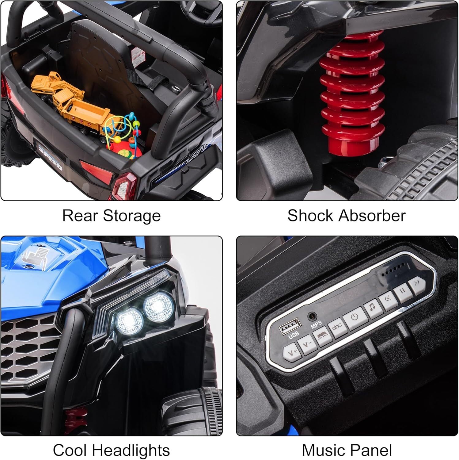 12V Kids Ride-On Truck with Remote Control, Power Wheels, and LED Lights Trend Times 6