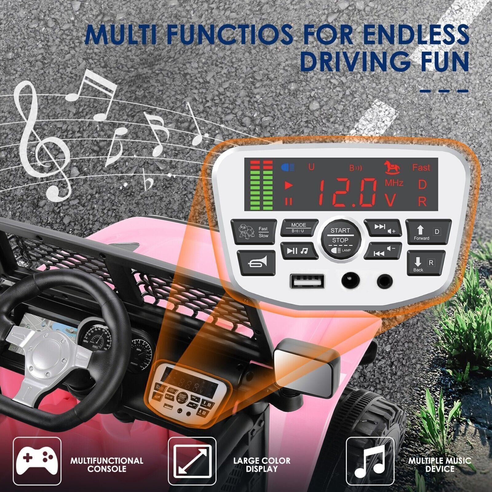 12V Kids Ride-On Truck with Remote Control, Powerful Wheels, and LED Lights Trend Times 23