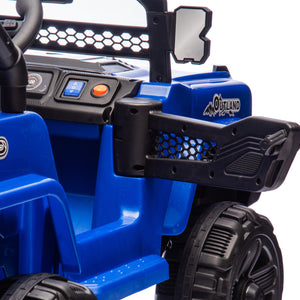 12V Kids 6-Wheel Electric Ride-On Jeep Truck with Remote, LED Lights, and Bluetooth - Blue Trend Times 13