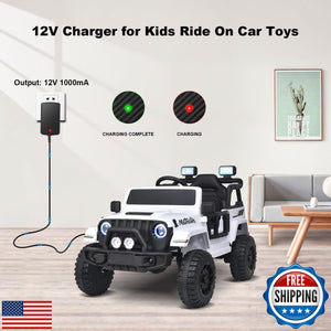 12V Battery Charger for Kids Ride-On Toy Cars Compatible with Wrangler SU Models Trend Times 3
