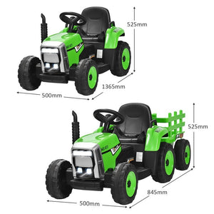 12V Electric Ride-On Tractor with 3-Speed Gear and Trailer for Toddlers with Remote Control Trend Times 3