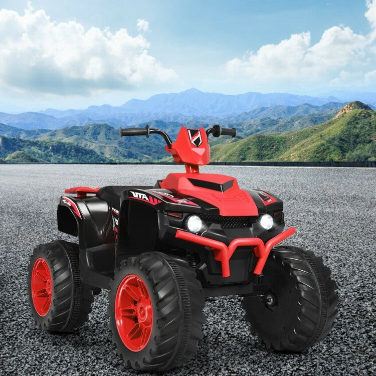 12V Kids Electric 4-Wheeler ATV Ride-On Quad with 2 Speeds and LED Lights Red Trend Times 1
