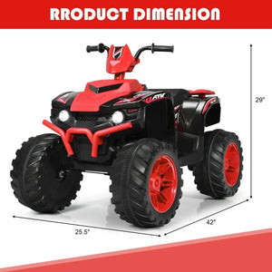 12V Kids Electric 4-Wheeler ATV Ride-On Quad with 2 Speeds and LED Lights Red Trend Times 5
