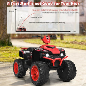 12V Kids Electric 4-Wheeler ATV Ride-On Quad with 2 Speeds and LED Lights Red Trend Times 6