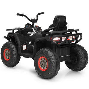 12V Kids Electric 4-Wheeler ATV Quad Ride-On Car with 2 Speeds MP3 and LED Lights Black Trend Times 11