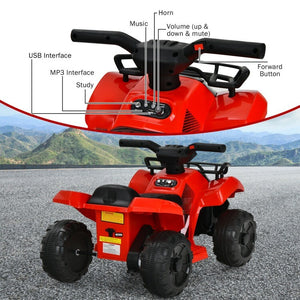 12V Kids Electric 4-Wheeler ATV Ride-On Vehicle with MP3 and LED Lights - Red Trend Times 10