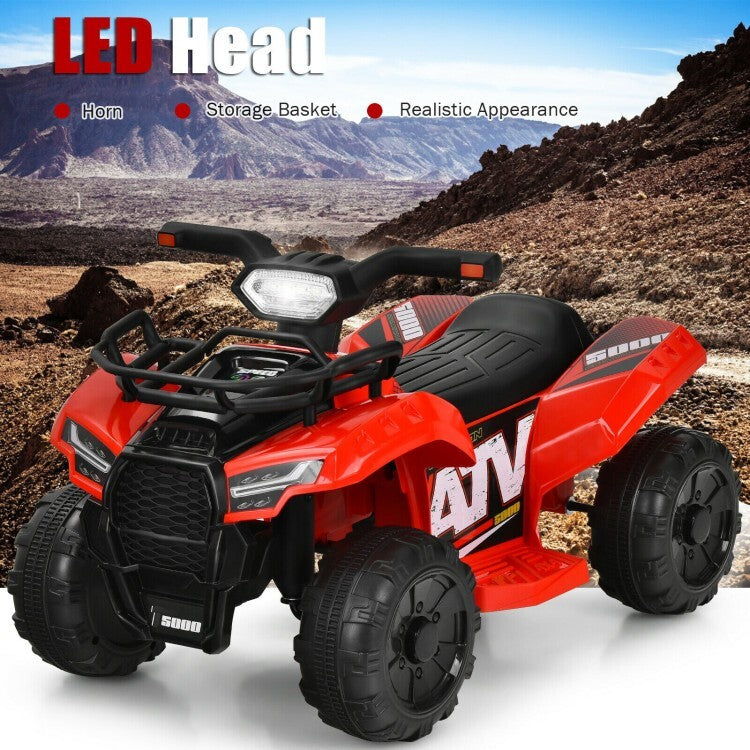 12V Kids Electric 4-Wheeler ATV Ride-On Vehicle with MP3 and LED Lights - Red Trend Times 4