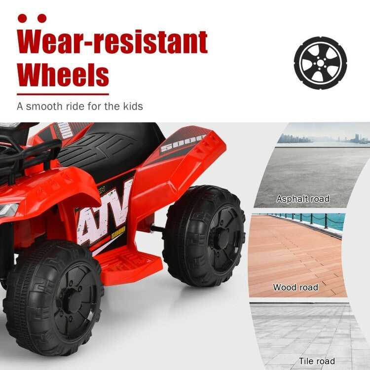 12V Kids Electric 4-Wheeler ATV Ride-On Vehicle with MP3 and LED Lights - Red Trend Times 8