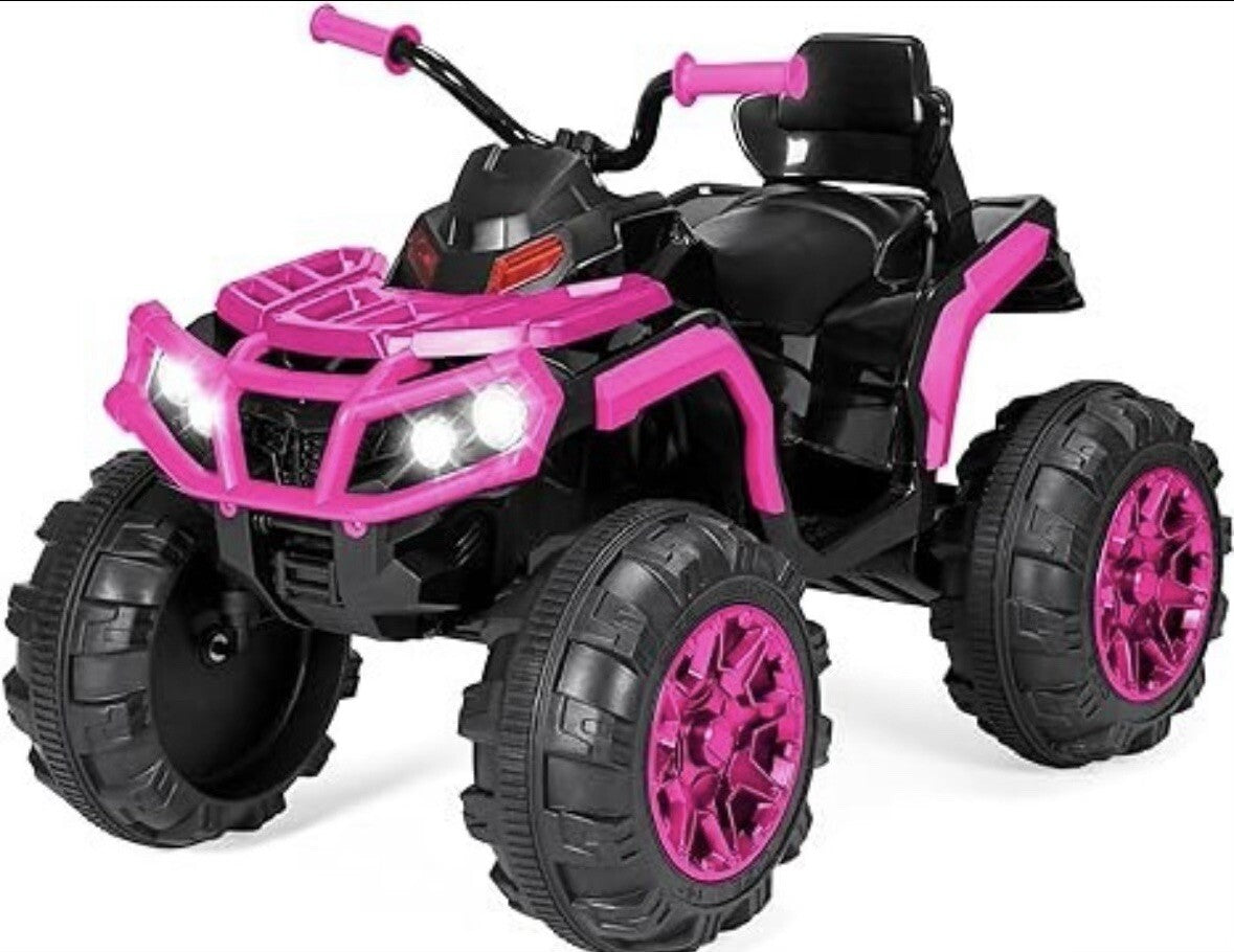 12V Kids Electric 4-Wheeler ATV Ride-On Car with LED Lights and Music Pink Trend Times Variant 0