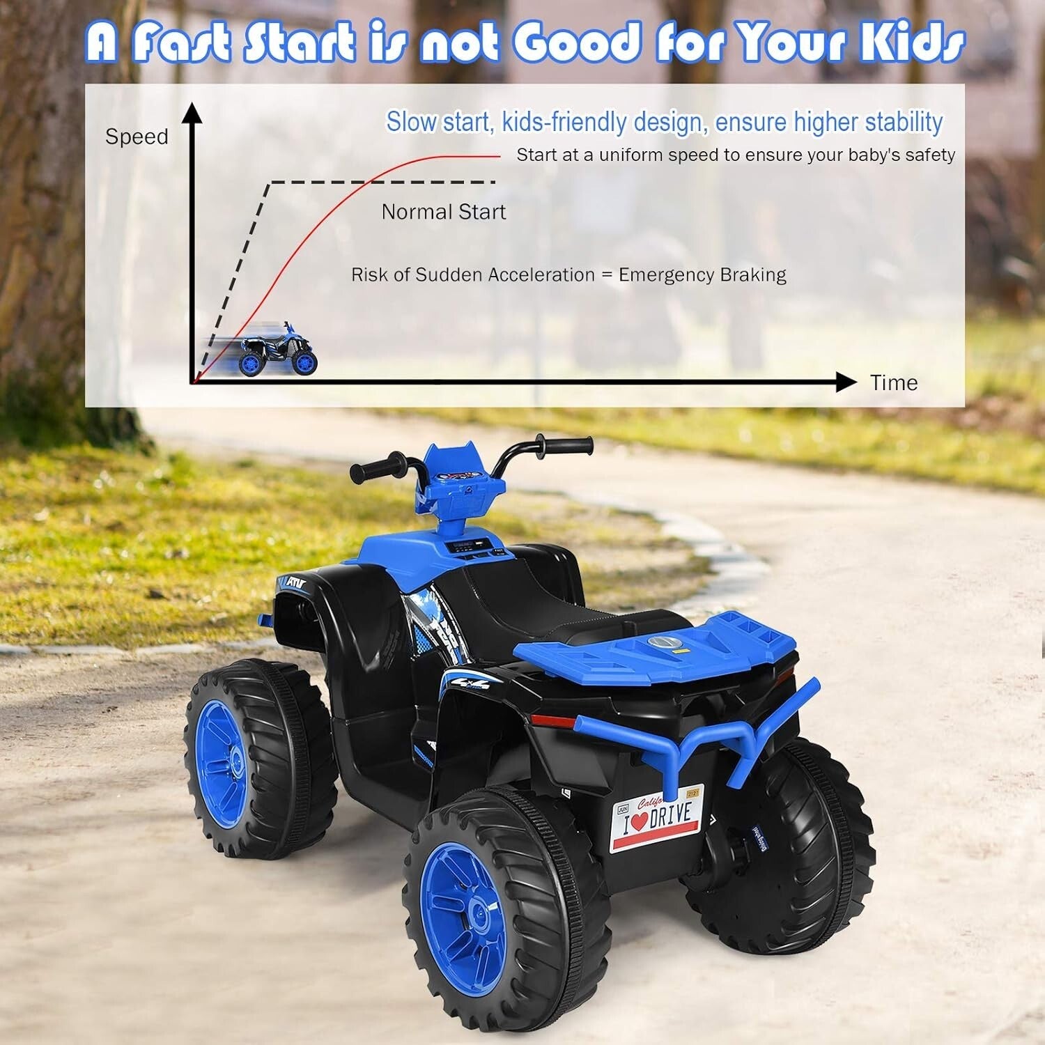 12V Kids Electric 4-Wheeler ATV with Music and Realistic Driving Features Trend Times 4