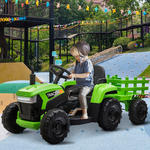12V Battery-Powered Kids Electric Ride-On Tractor Toy with Trailer and Remote Control Trend Times 0