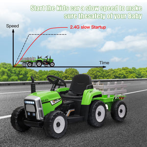 12V Battery-Powered Kids Electric Ride-On Tractor Toy with Trailer and Remote Control Trend Times 7