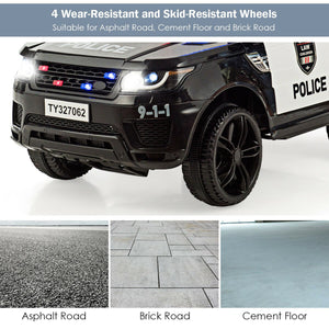 12V Kids Electric Ride-On Police Car with Bluetooth and Remote Control Trend Times 10