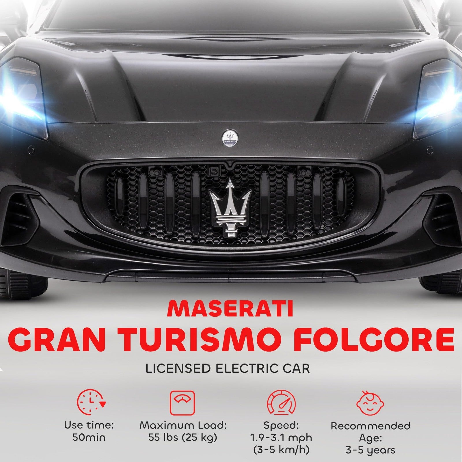 12V Licensed Kids Electric Ride-On Maserati Gran Turismo Car Trend Times 2