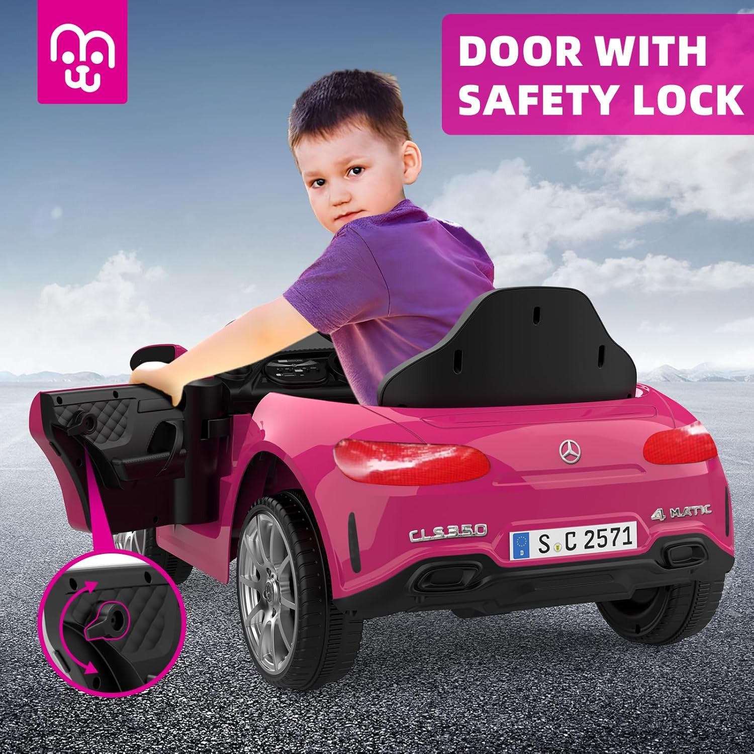 12V Kids Electric Ride-On Car with Remote Control Bluetooth USB Music Player 3.1M Trend Times 5