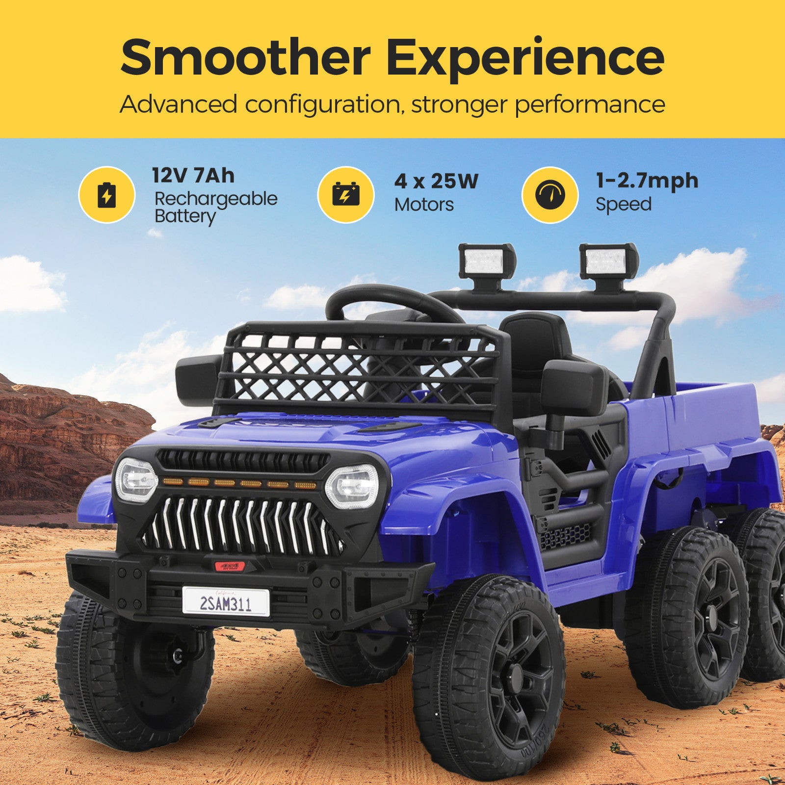 12V Electric Ride-On Car for Kids with 6 Wheels and Parent Remote Control, Ages 3-10 Trend Times 7
