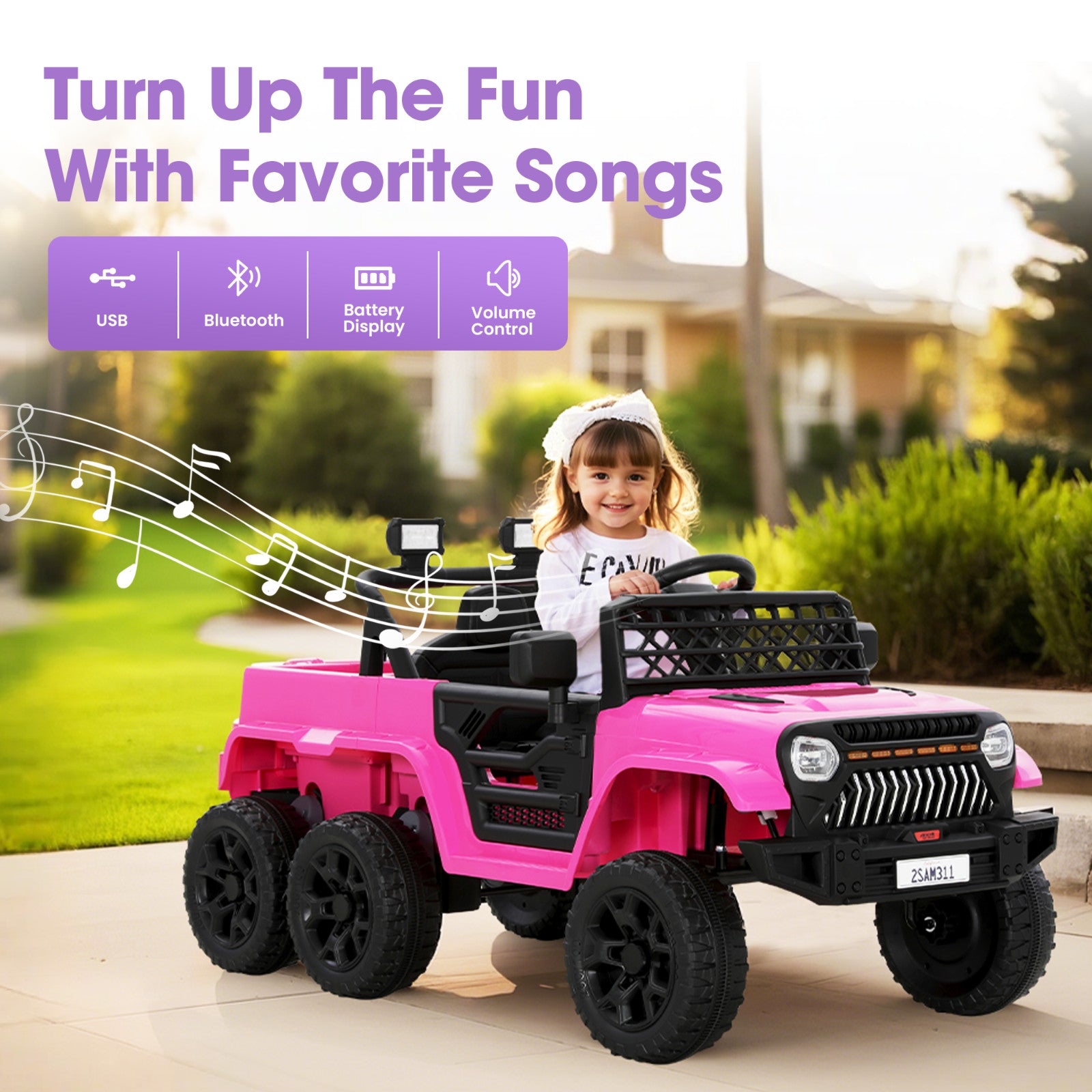 12V Electric Ride-On Car for Kids with 6 Wheels and Parent Remote Control, Ages 3-10 Trend Times 7