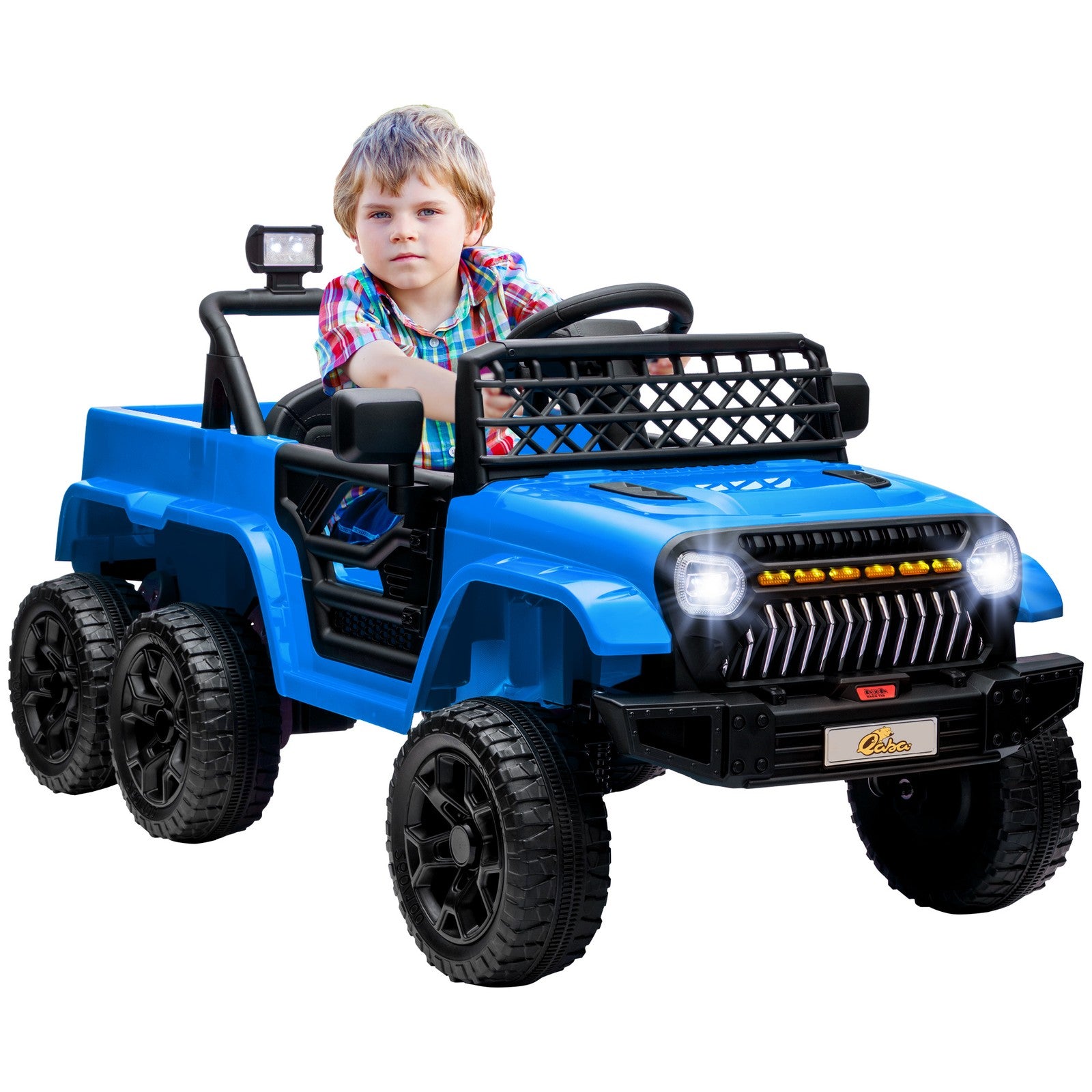 12V Kids Electric Car with 2WD/4WD Switch, Remote Control and Blue Lights Trend Times 2