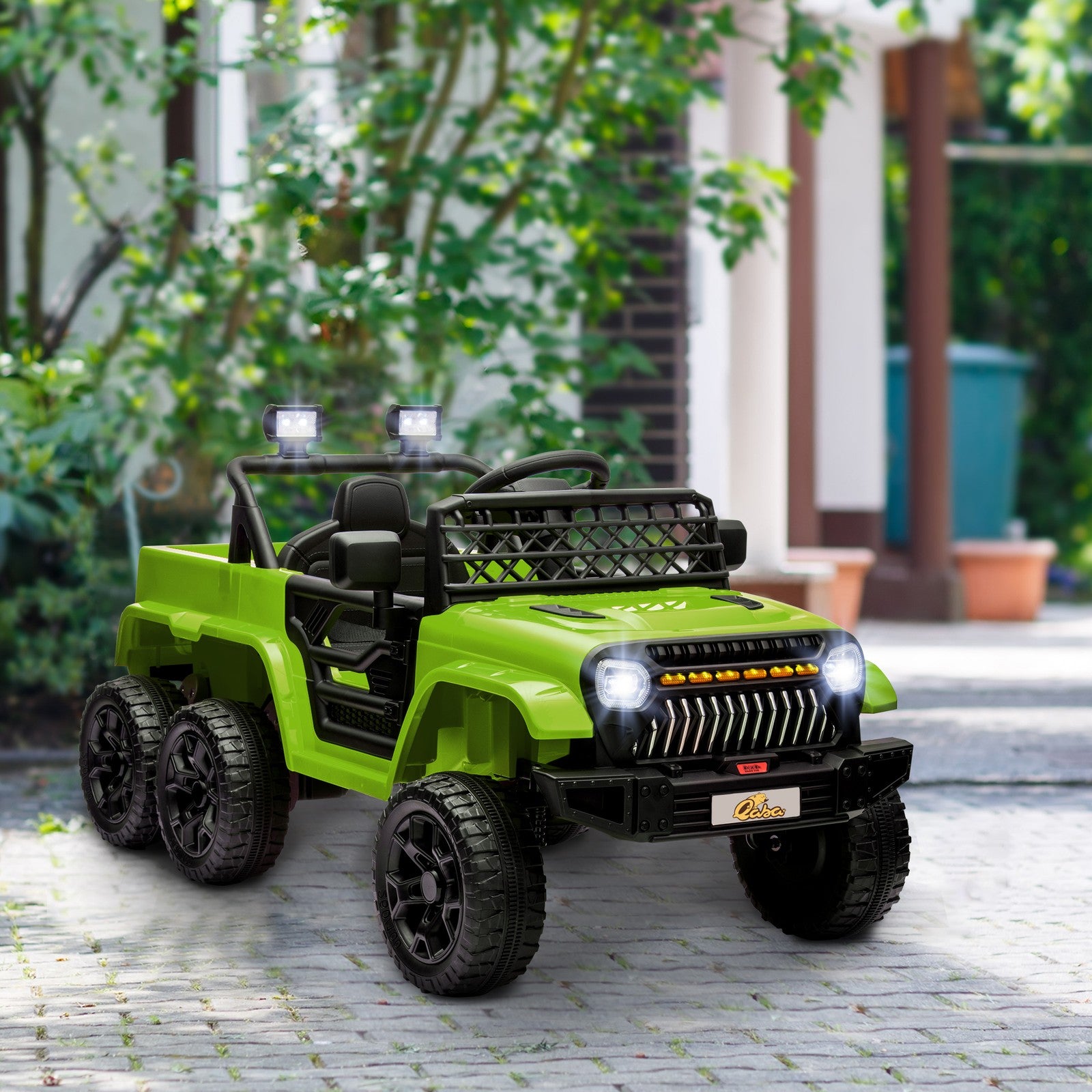 12V Kids Electric Car with Switchable 2WD/4WD and Remote Control Green Trend Times 8