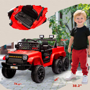 12V Kids Electric Ride-On Car with Switchable 2WD/4WD and Remote Control, Red Trend Times 2
