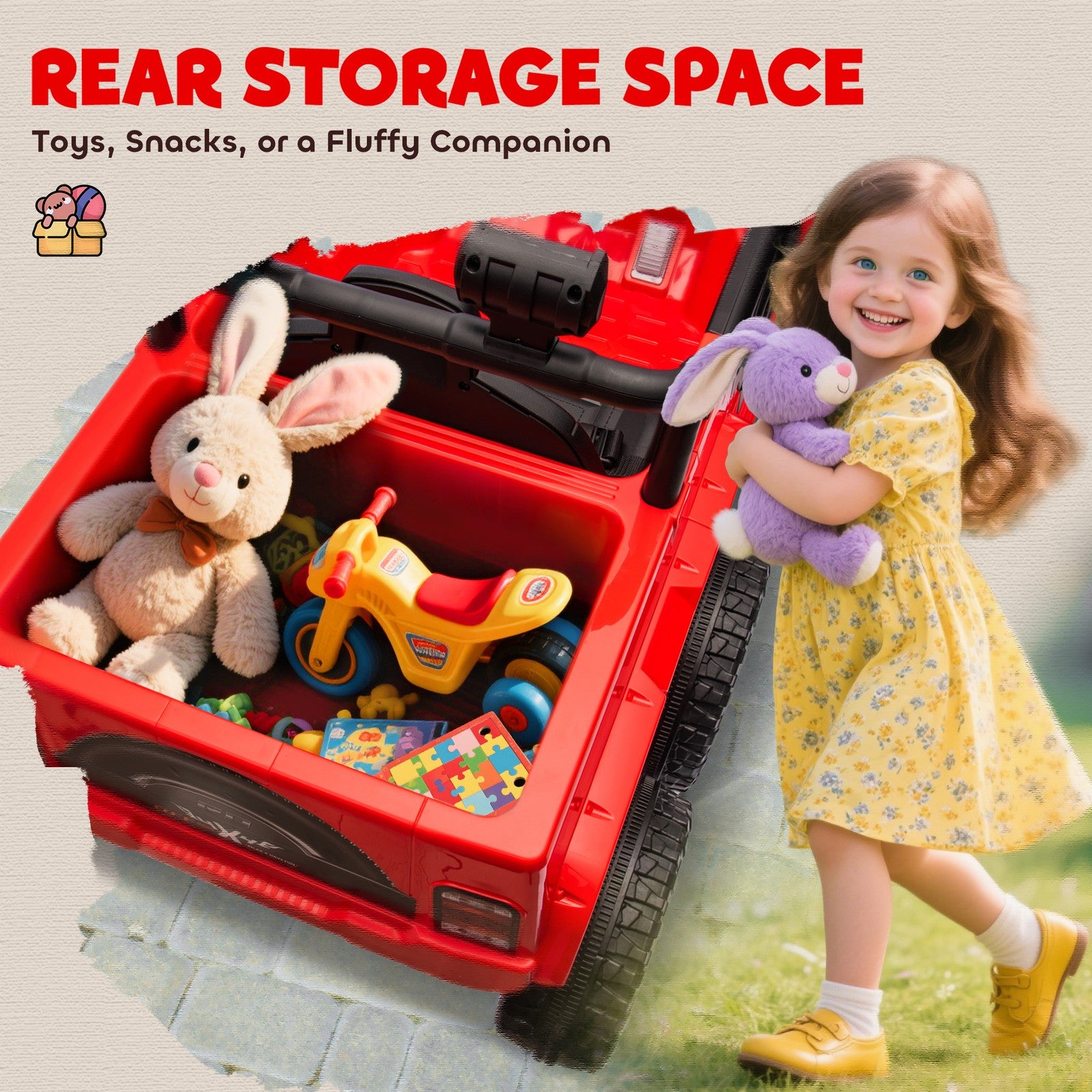 12V Kids Electric Ride-On Car with Switchable 2WD/4WD and Remote Control, Red Trend Times 5