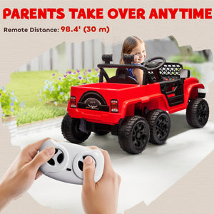 12V Kids Electric Ride-On Car with Switchable 2WD/4WD and Remote Control, Red Trend Times 6
