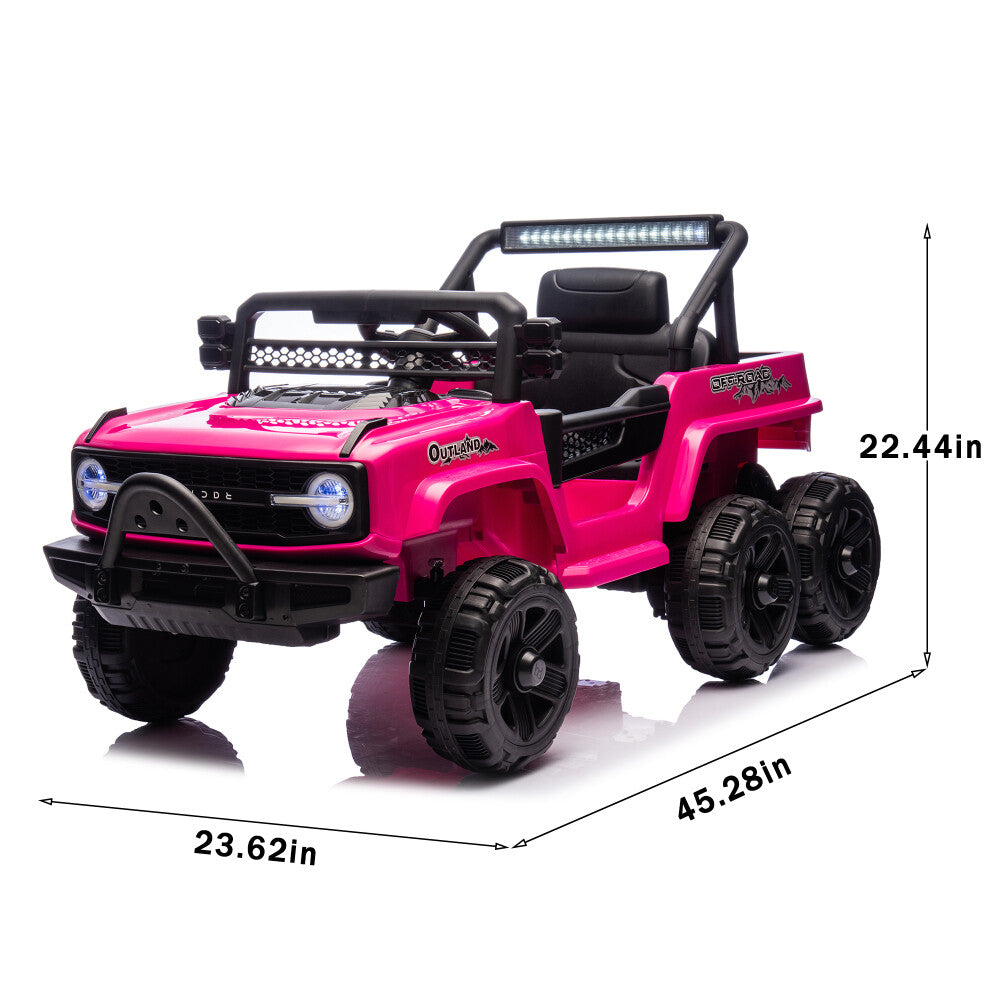 12V Kids Electric Truck Toy with 6 Wheels, LED Lights, Music, and Parent Remote Control Trend Times 1
