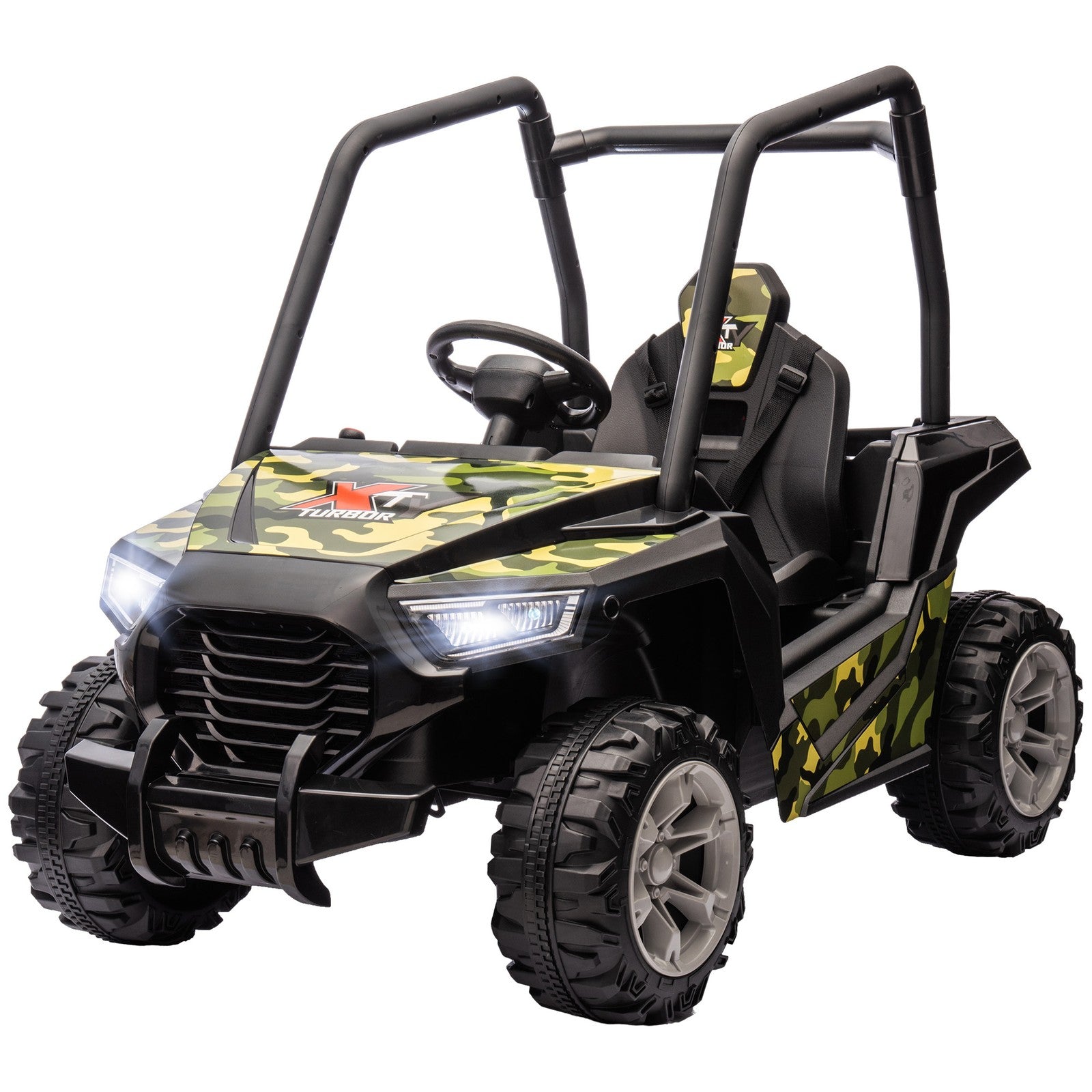 12V Kids Electric Ride-On Car with Parent Remote Control and Spring Suspension Trend Times 3