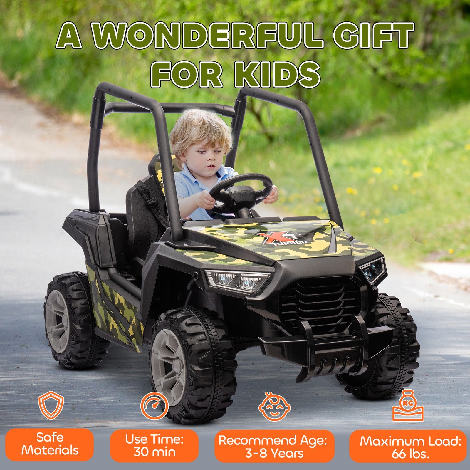 12V Kids Electric Ride-On Car with Parent Remote Control and Spring Suspension Trend Times 9