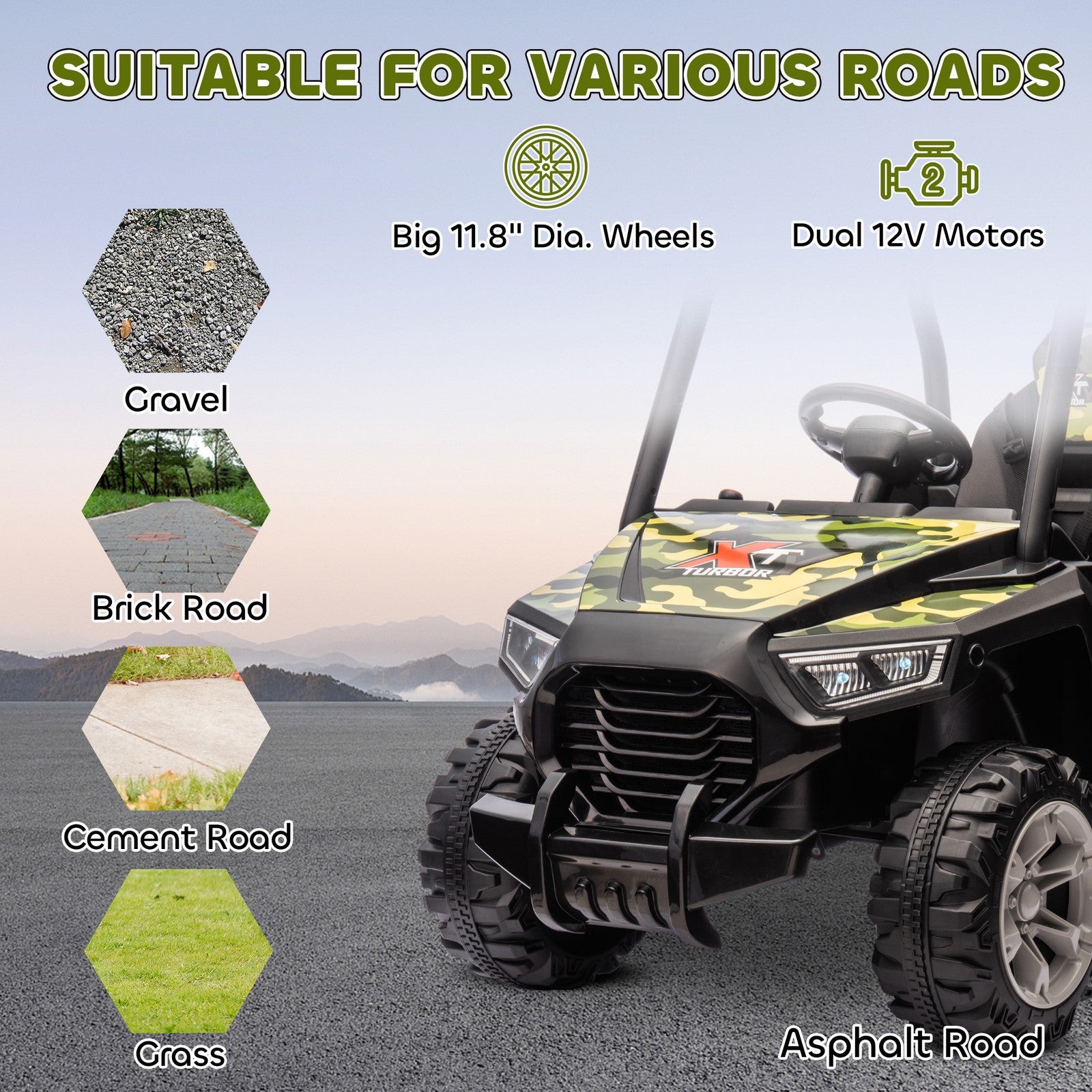 12V Kids Electric Ride-On Car with Parent Remote Control and Spring Suspension Trend Times 4