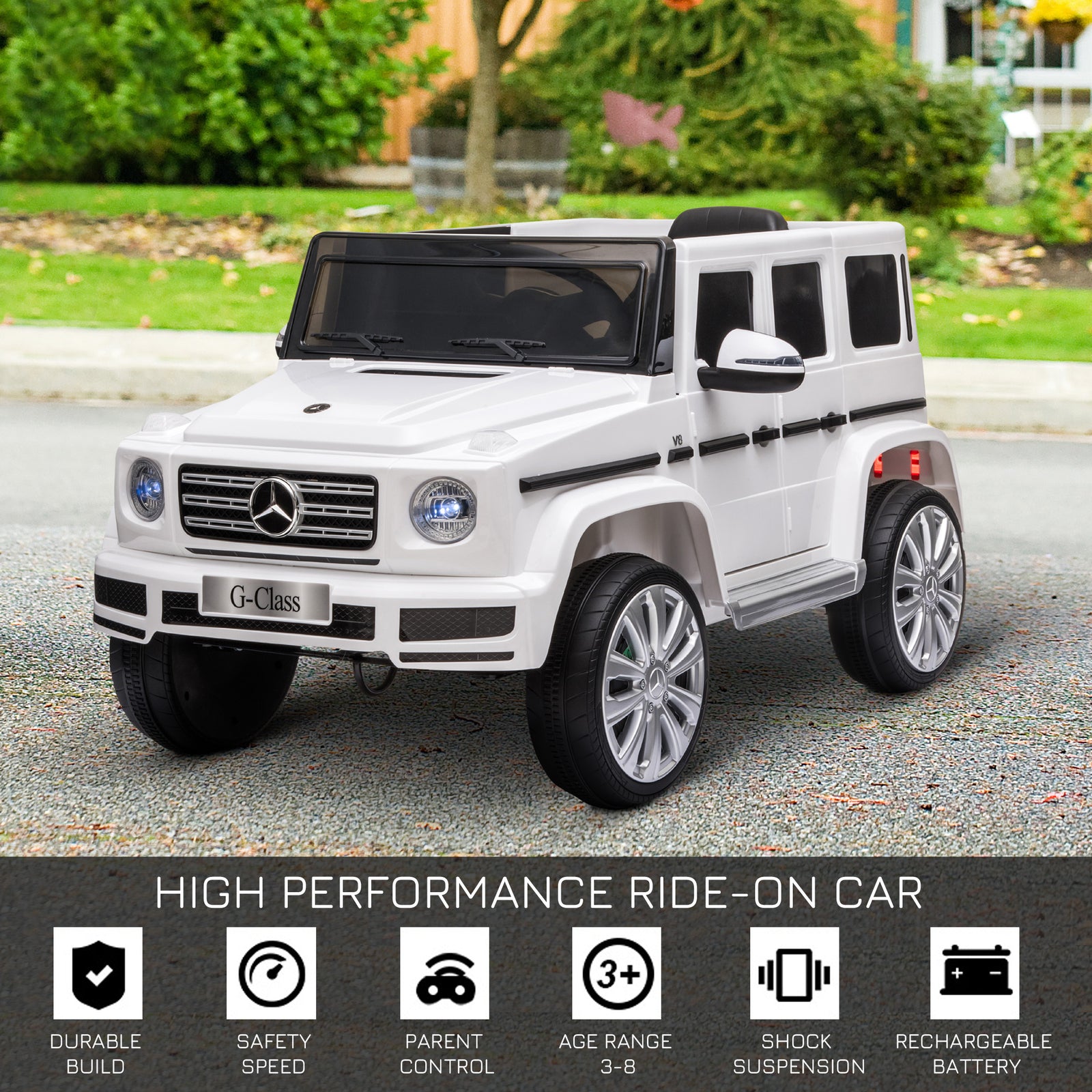 12V Kids Electric Ride-On Car with Remote Control, Headlights, Music, Suspension, and Storage Compartment Trend Times 8
