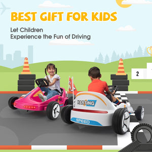 12V Kids Electric 4-Wheel Ride-On Go-Kart with Remote Control, Blue, Ages 3-8 Trend Times 11