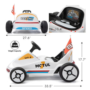 12V Kids Electric 4-Wheel Ride-On Go-Kart with Remote Control, Blue, Ages 3-8 Trend Times 12