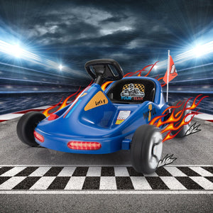 12V Kids Electric 4-Wheel Ride-On Go-Kart with Remote Control, Blue, Ages 3-8 Trend Times 15