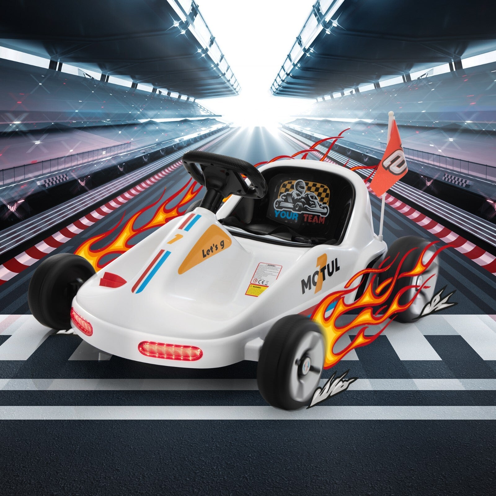 12V Kids Electric 4-Wheel Ride-On Go-Kart with Remote Control, Blue, Ages 3-8 Trend Times 16