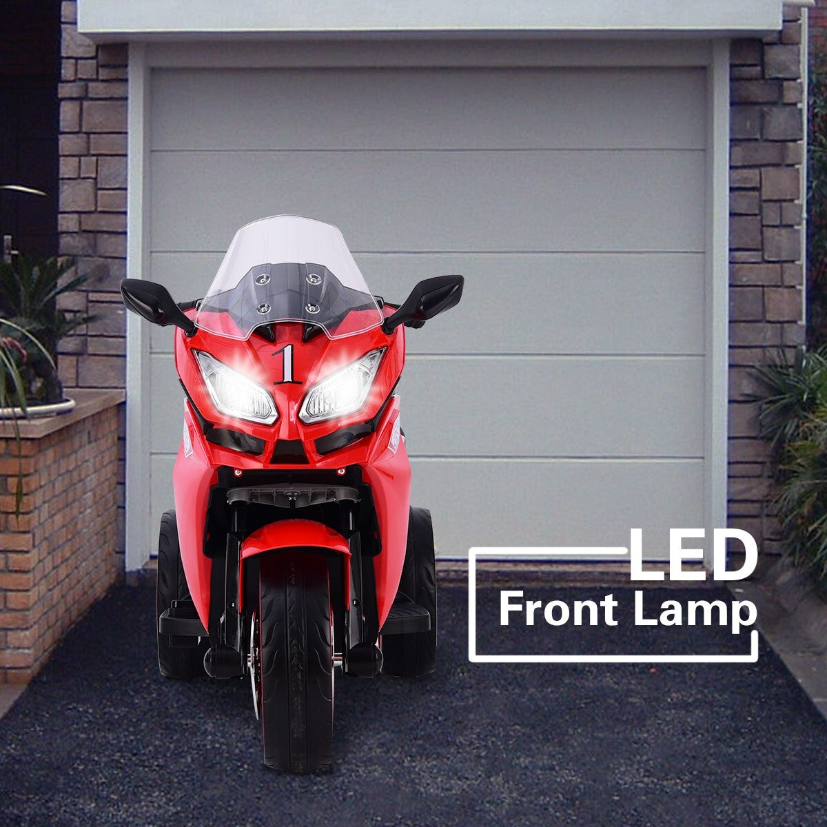 12V Electric Kids Motorcycle Red 3-6 Years 3.5 KM/H 43-55 Inch Trend Times 2