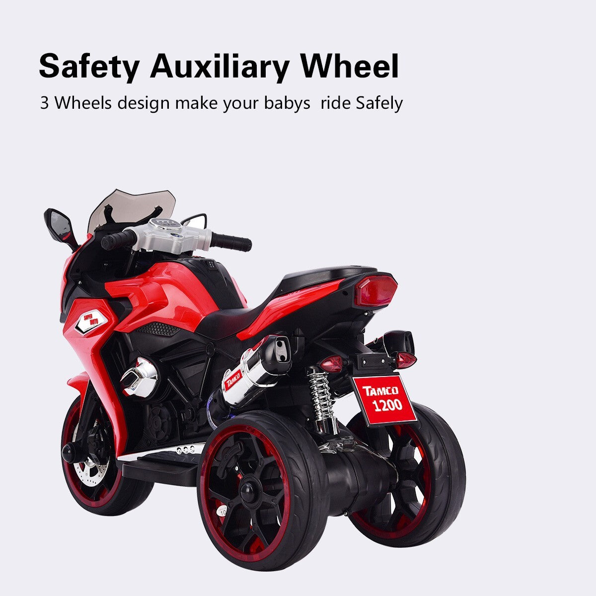 12V Electric Kids Motorcycle Red 3-6 Years 3.5 KM/H 43-55 Inch Trend Times 3