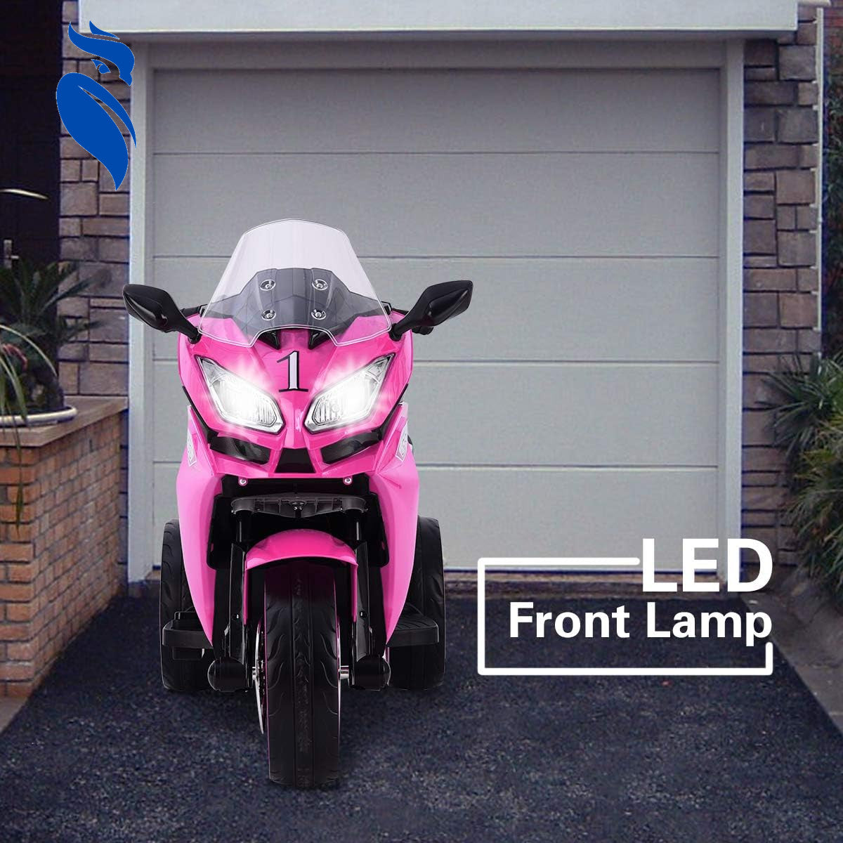 12V Kids Electric 3-Wheel Ride-On Motorcycle Toy with LED Lights for Ages 3-8 Trend Times 5