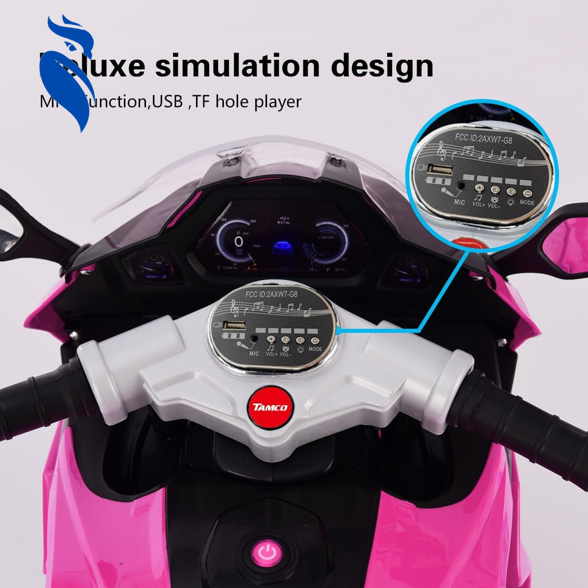 12V Kids Electric 3-Wheel Ride-On Motorcycle Toy with LED Lights for Ages 3-8 Trend Times 6