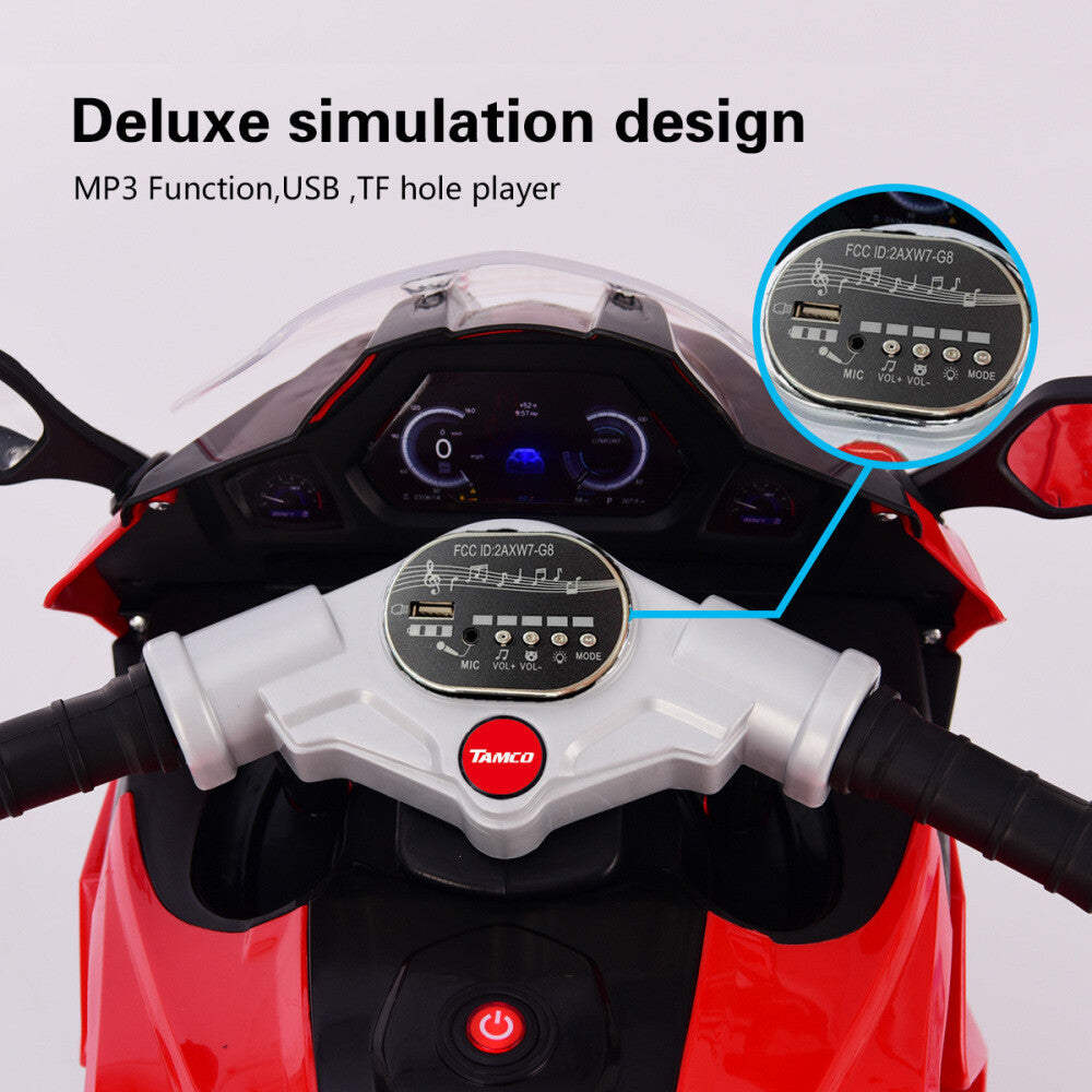 12V Electric Motorcycle for Kids with Rechargeable Battery Trend Times 17