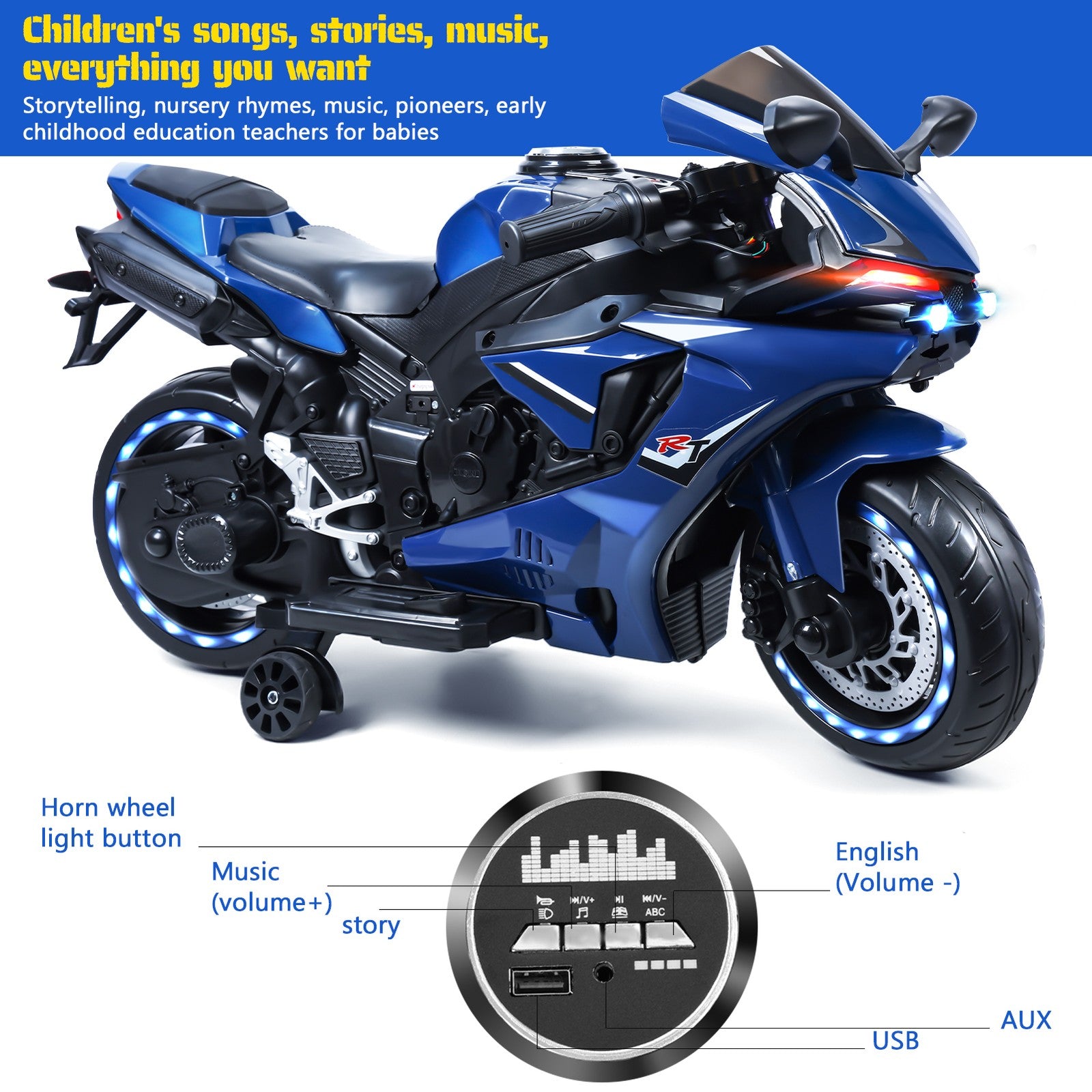 12V Kids Electric Ride-On Dirt Bike Motorcycle with LED Lights 9mph Trend Times 5