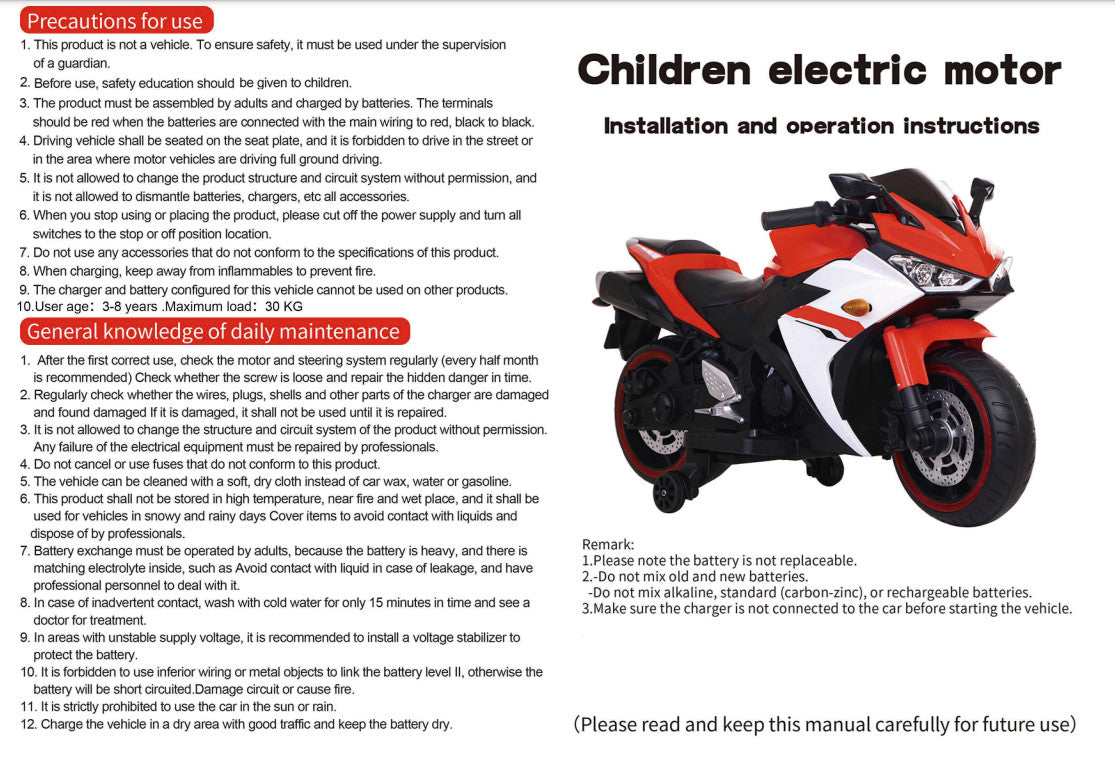 12V Kids Electric Ride-On Dirt Bike Motorcycle with LED Lights and Hand Drive Trend Times 9