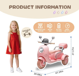 12V Kids Electric Dual Motor Ride-On Tricycle Toy with Bluetooth Music Trend Times 17