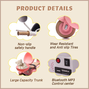 12V Kids Electric Dual Motor Ride-On Tricycle Toy with Bluetooth Music Trend Times 19
