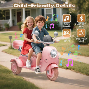 12V Kids Electric Dual Motor Ride-On Tricycle Toy with Bluetooth Music Trend Times 20